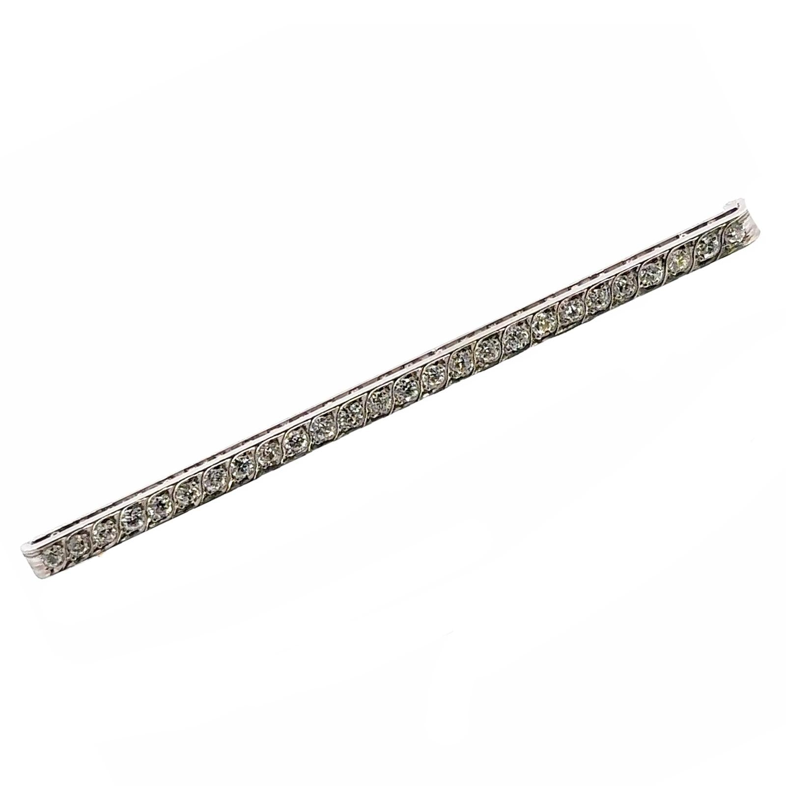 Early-20th Century Tiffany & Company Diamond Platinum/14K Antique Bar Pin Brooch