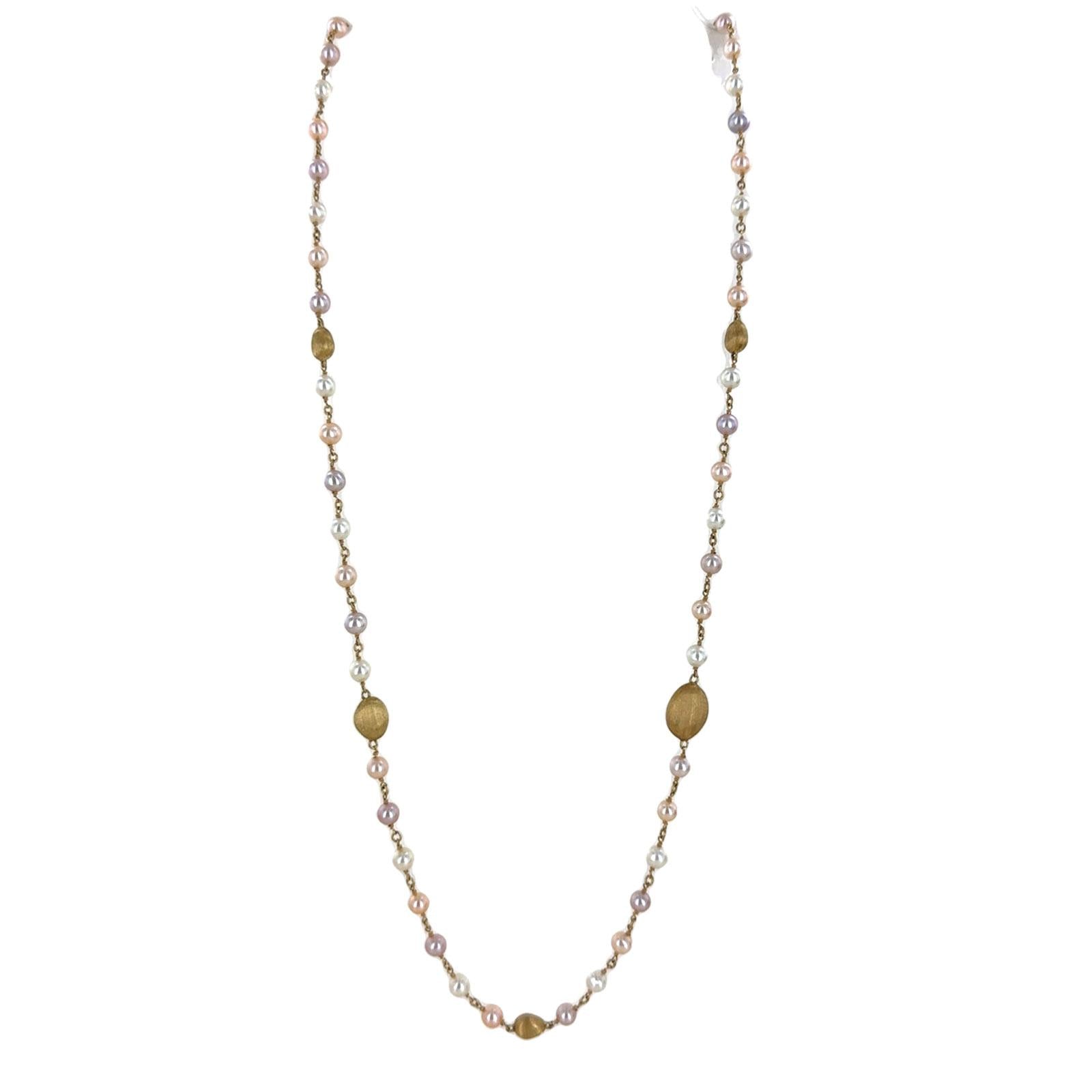 Marco Bicego Pearl 18 Karat Yellow Gold 31 Inch Link Necklace