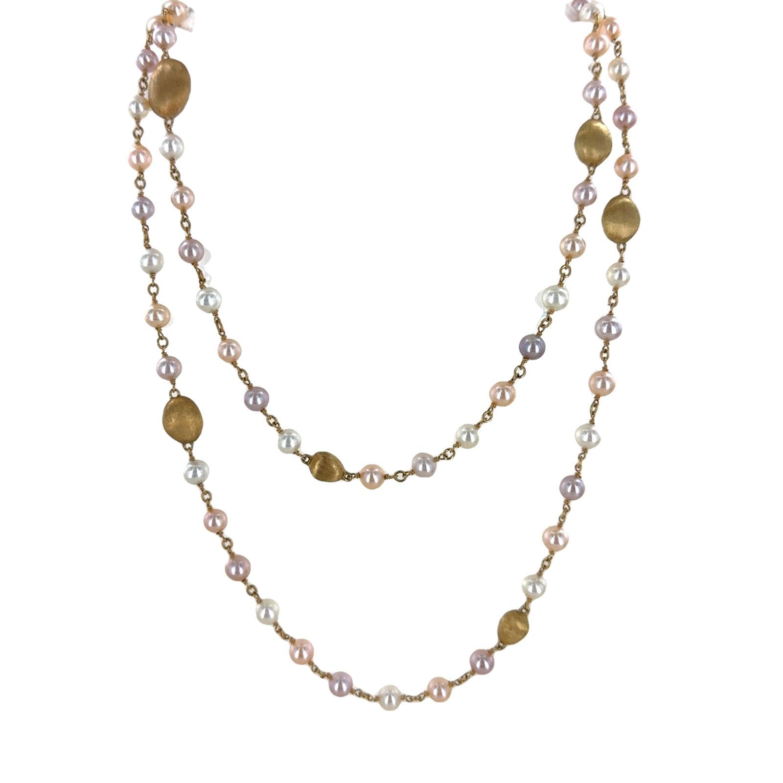 Marco Bicego Pearl 18 Karat Yellow Gold 31 Inch Link Necklace