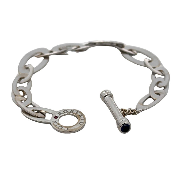 Roberto Coin 'Chic & Shine' 18 Karat White Gold Link Bracelet Toggle Clasp