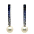 Sapphire Cultured Pearl 18 Karat White Gold Drop Earrings