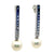 Sapphire Cultured Pearl 18 Karat White Gold Drop Earrings