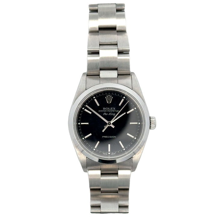 Rolex Airking Stainless Steel Black Dial 34mm Watch Circa 2003 Box