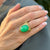Contemporary Green Chrysophase 18 Karat Yellow Gold Ring Signed Gregory