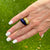 Italian Vintage Enamel Diamond 18 Karat Yellow Gold Bypass Ring