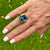 14.5 Carat Oval Blue Topaz Diamond 14 Karat Yellow Gold Vintage Cocktail Ring