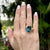 14.5 Carat Oval Blue Topaz Diamond 14 Karat Yellow Gold Vintage Cocktail Ring