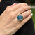 14.5 Carat Oval Blue Topaz Diamond 14 Karat Yellow Gold Vintage Cocktail Ring