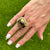 1950's  Amethyst Seed Pearl 14 Karat Yellow Gold Rectangular Cocktail Ring