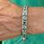 Art Deco Emerald, Pear & Old European Cut Diamond Emerald Platinum Line Bracelet