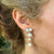 Pearl Old Mine Cut Diamond 14 Karat White Gold Drop Earclip Earrings