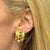 Textured 18 Karat Yellow Gold Multi-Color Gemstone Retractable Post Earrings