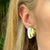 Angela Cummings Inlay Mother Of Pearl 18 Karat Yellow Gold Ear-Clip Earrings