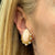 1960's Angel Skin Coral Diamond 18 Karat Yellow Gold Estate Ear-Clip Earrings