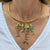 18K Yellow Gold Textured Collar Necklace Fish Charms Pendants Elana Hadjidakis