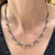 Diamond Blue Sapphire 18 Karat Two Tone Gold Modern Link Necklace