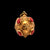 Etruscan Coral 18 Karat Yellow Gold Round Vintage Fob Charm Pendant