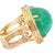 40-Carat Cabochon Emerald Diamond 18 Karat Yellow Gold Cocktail Statement Ring