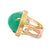 40-Carat Cabochon Emerald Diamond 18 Karat Yellow Gold Cocktail Statement Ring