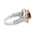 Modern Rhodolite Garnet Tanzanite & Diamond  18K Two Tone Gold Cocktail Ring