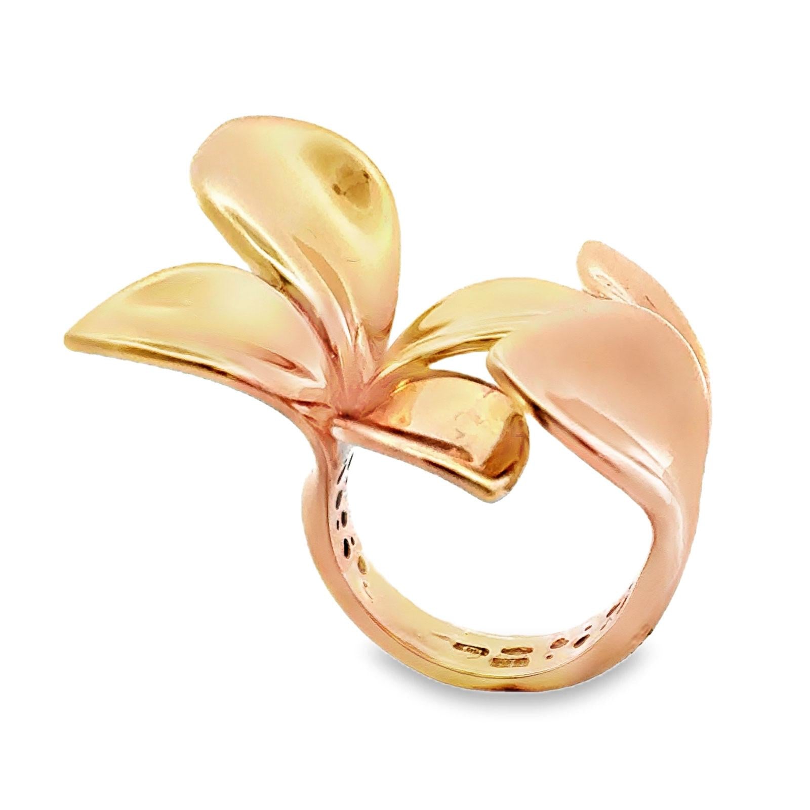 Pasquale Bruni 'Anima Giardini' 18 Karat Yellow Gold Flower Ring Size 7