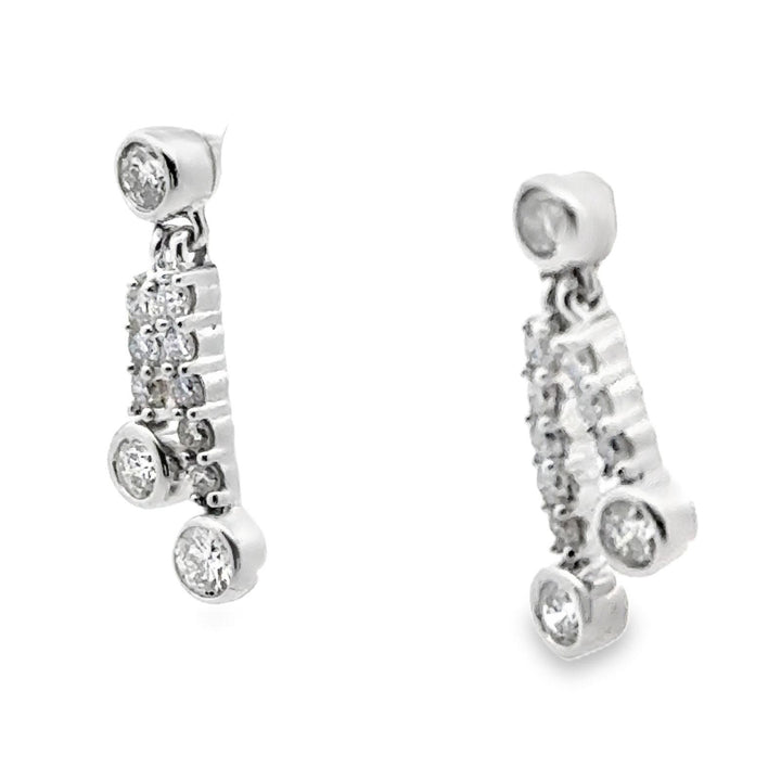 Diamond 14 Karat White Gold Dangle Earrings