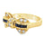 Diamond Blue Sapphire 18 Karat Yellow Gold Vintage Bow Ring