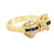 Diamond Blue Sapphire 18 Karat Yellow Gold Vintage Bow Ring