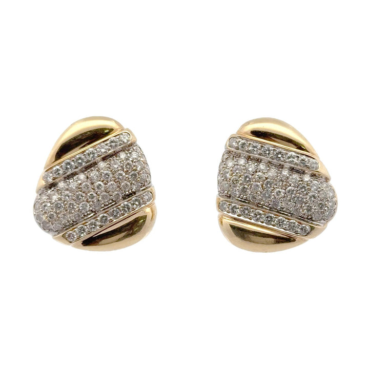 5.00 CTW Round Brilliant Diamond 18 Karat Yellow Gold Leverback Earrings