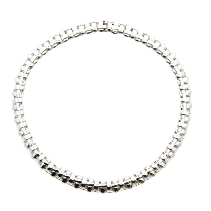 Tiffany & Company 18K White Gold Vannerie Basket Weave Collar Necklace circa2002