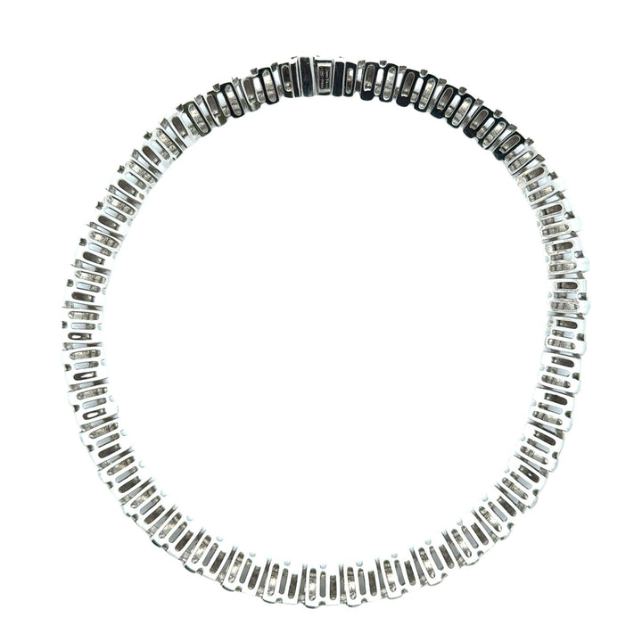 Tiffany & Company 18K White Gold Vannerie Basket Weave Collar Necklace circa2002