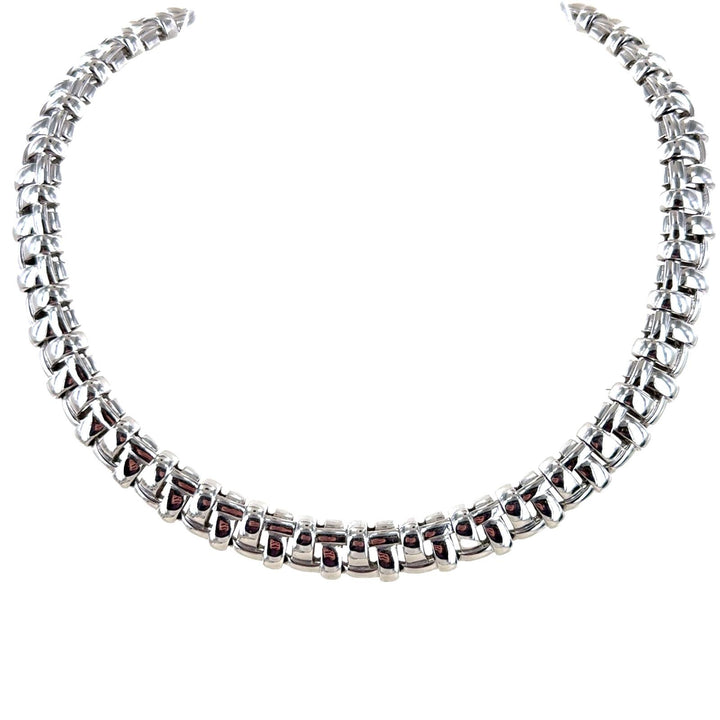 Tiffany & Company 18K White Gold Vannerie Basket Weave Collar Necklace circa2002