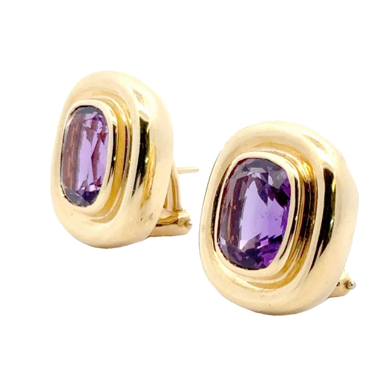 Late-20th Century Tiffany & Co. Paloma Picasso Amethyst 18KYG Earclip Earrings