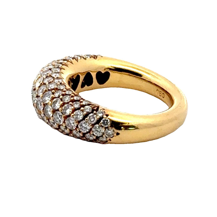 21st Century Pavé Diamond 18 Karat Yellow Gold Wedding Band Ring