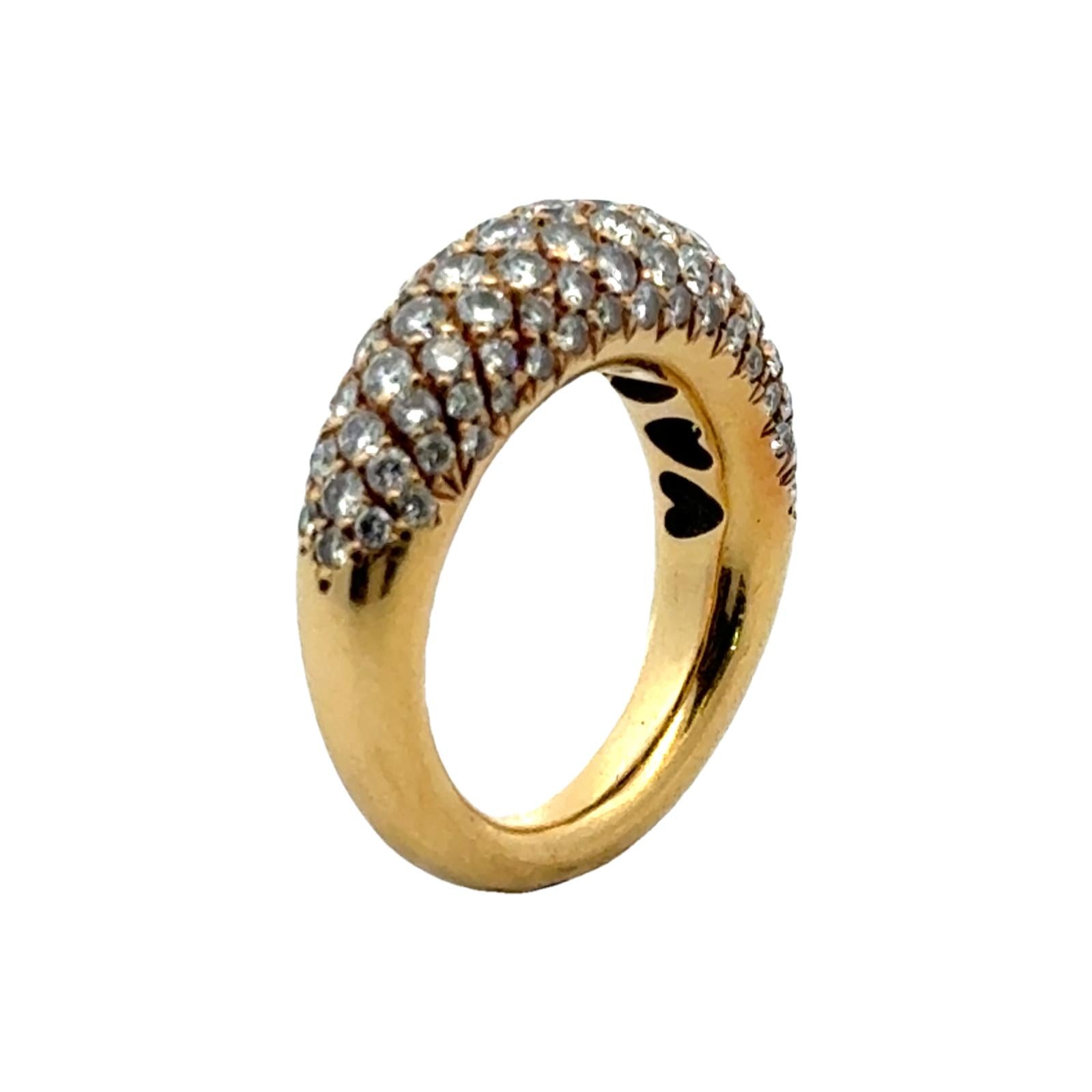 21st Century Pavé Diamond 18 Karat Yellow Gold Wedding Band Ring