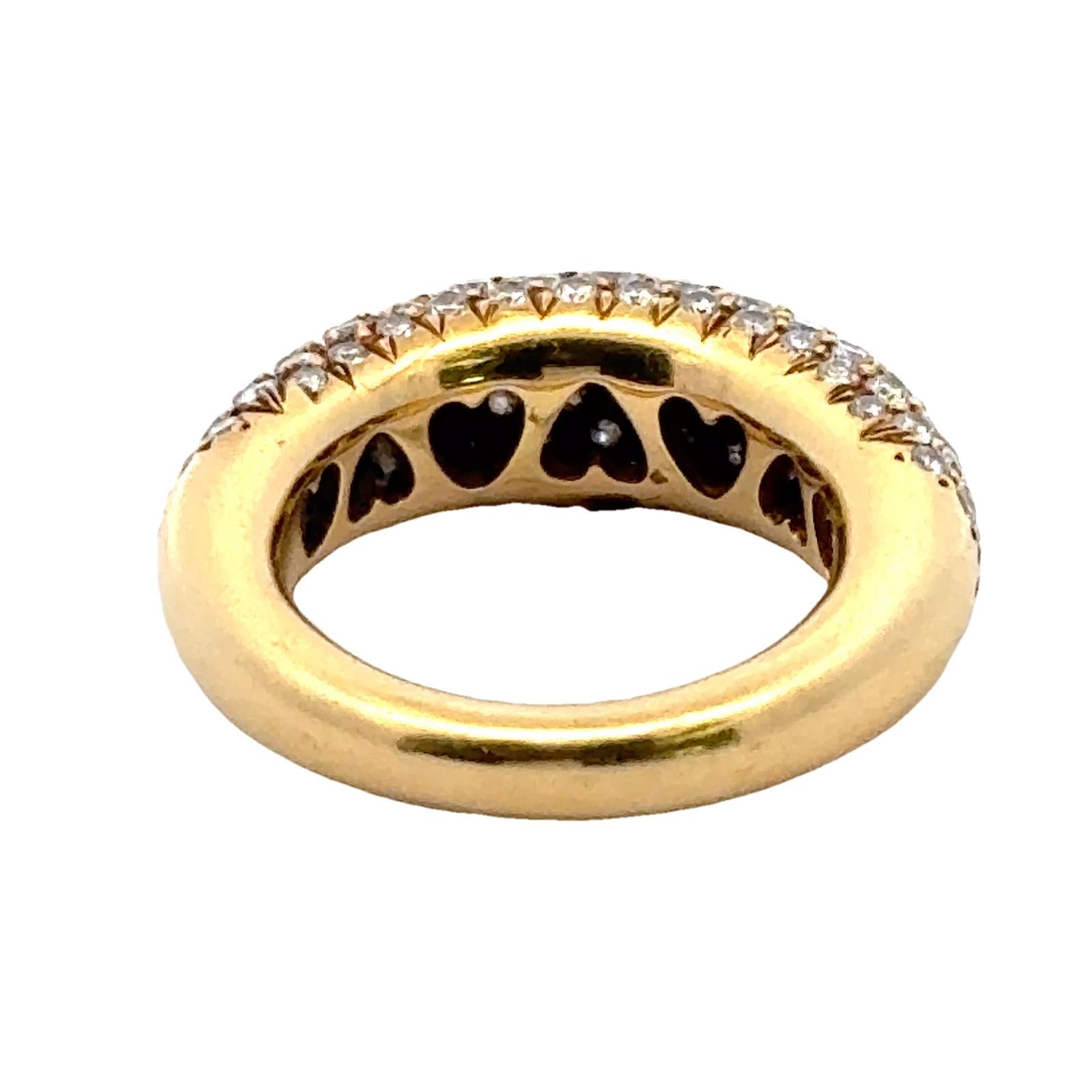 21st Century Pavé Diamond 18 Karat Yellow Gold Wedding Band Ring