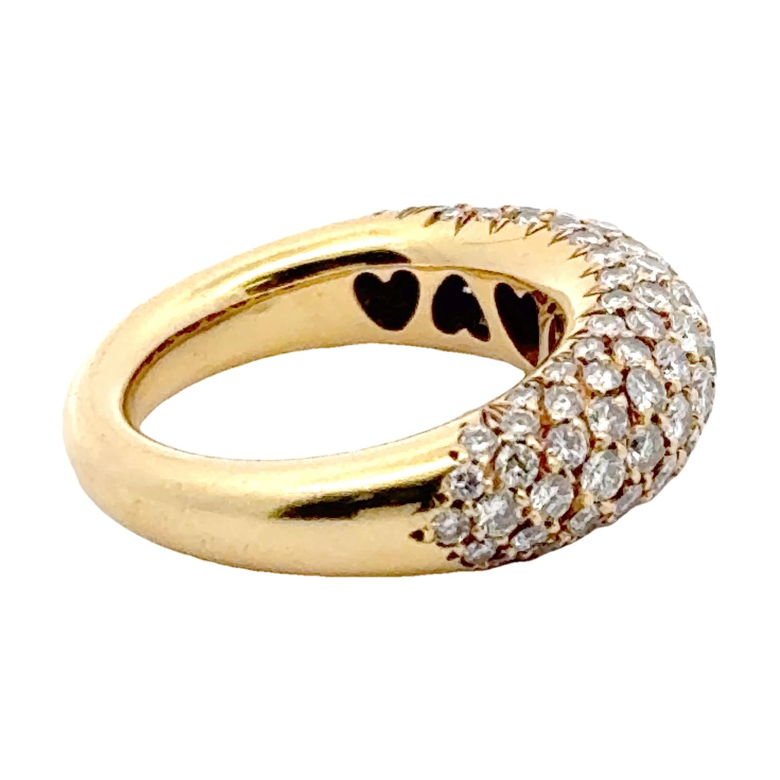 21st Century Pavé Diamond 18 Karat Yellow Gold Wedding Band Ring