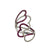 Diamond  Ruby 18 Karat White Gold Modern Open Heart Elongated Ring