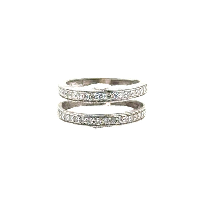 Diamond Insert Wrap 14 Karat White Gold Band Ring