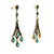 Emerald Diamond 18 Karat Yellow Gold Vintage Dangle Drop Earrings