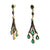 Emerald Diamond 18 Karat Yellow Gold Vintage Dangle Drop Earrings