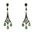 Emerald Diamond 18 Karat Yellow Gold Vintage Dangle Drop Earrings