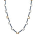 Diamond Blue Sapphire 18 Karat Two Tone Gold Modern Link Necklace