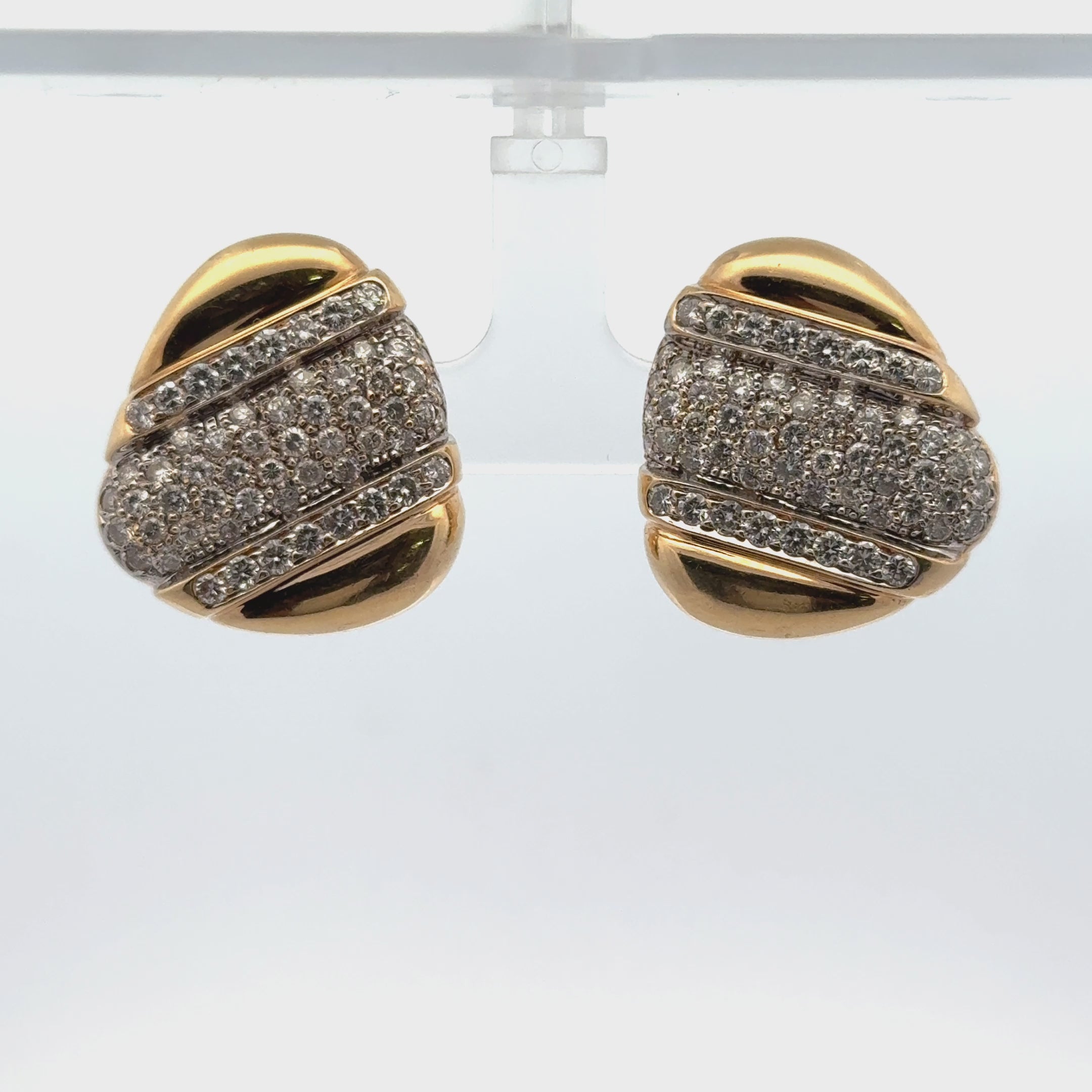 5.00 CTW Round Brilliant Diamond 18 Karat Yellow Gold Leverback Earrings