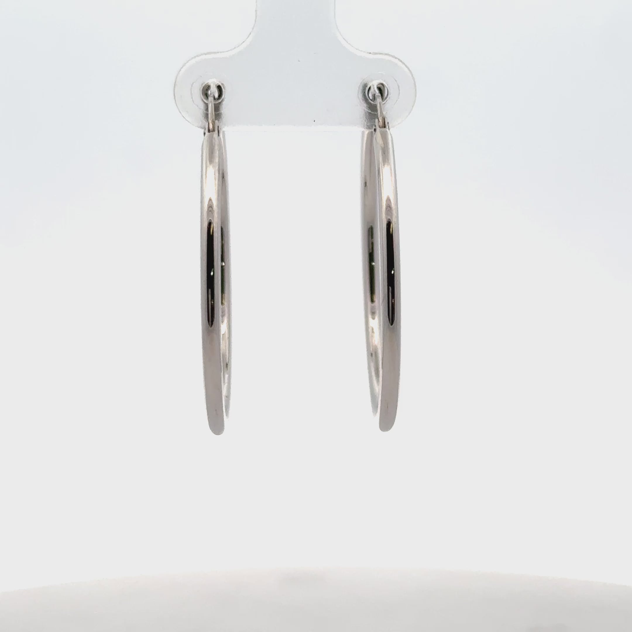 Roberto Coin Modern 18 karat White Gold Medium Hoop Earrings