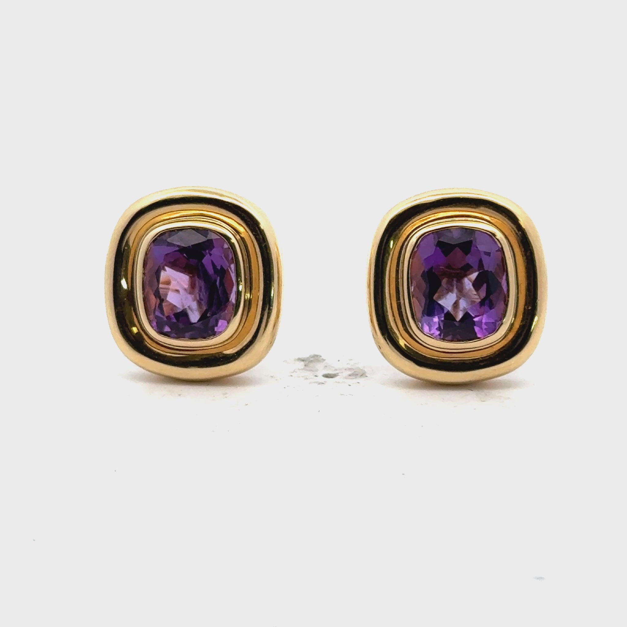 Late-20th Century Tiffany & Co. Paloma Picasso Amethyst 18KYG Earclip Earrings