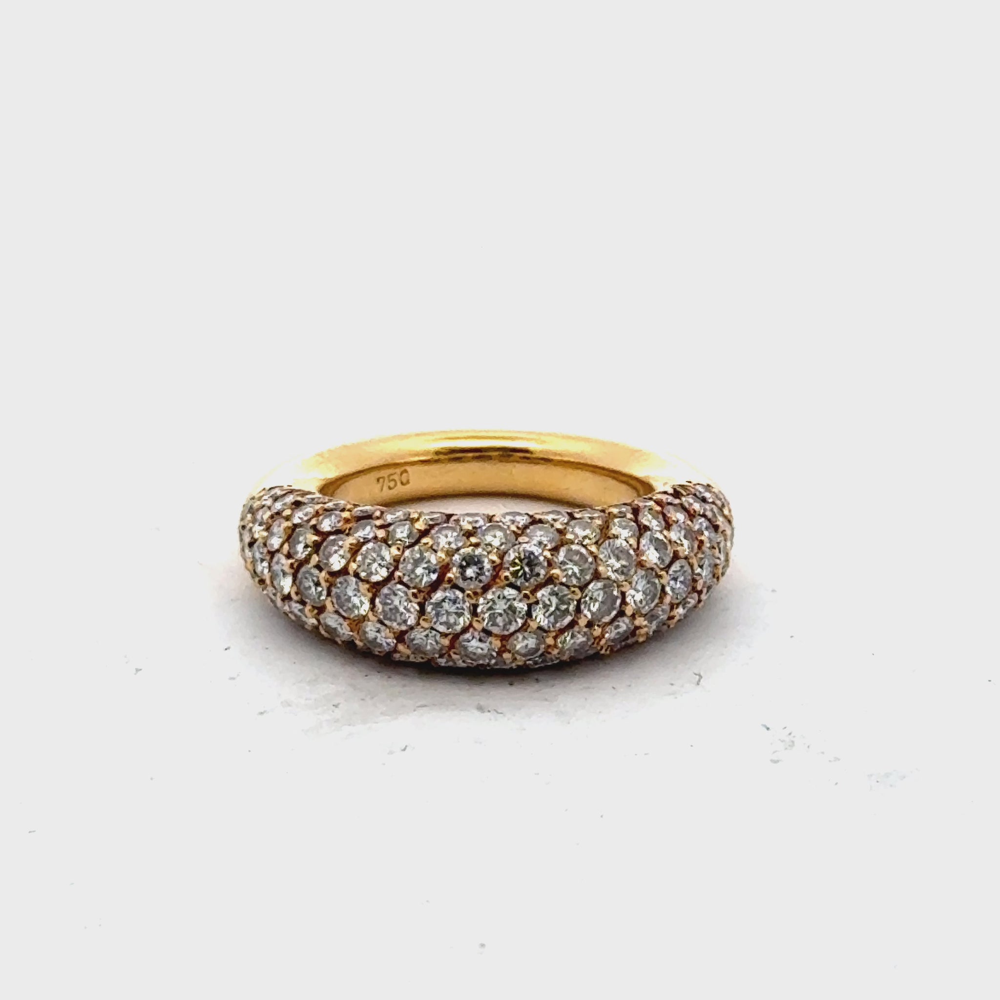 21st Century Pavé Diamond 18 Karat Yellow Gold Wedding Band Ring