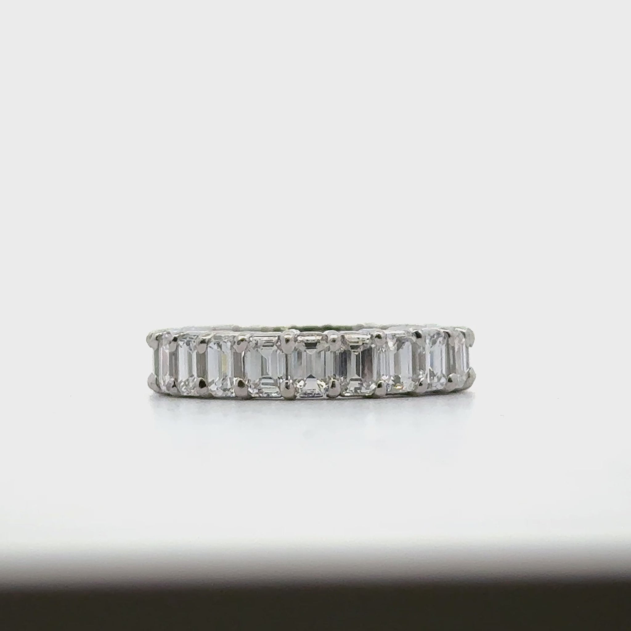 5.00 CTW Emerald Cut Diamond Platinum Eternity Wedding Band Ring