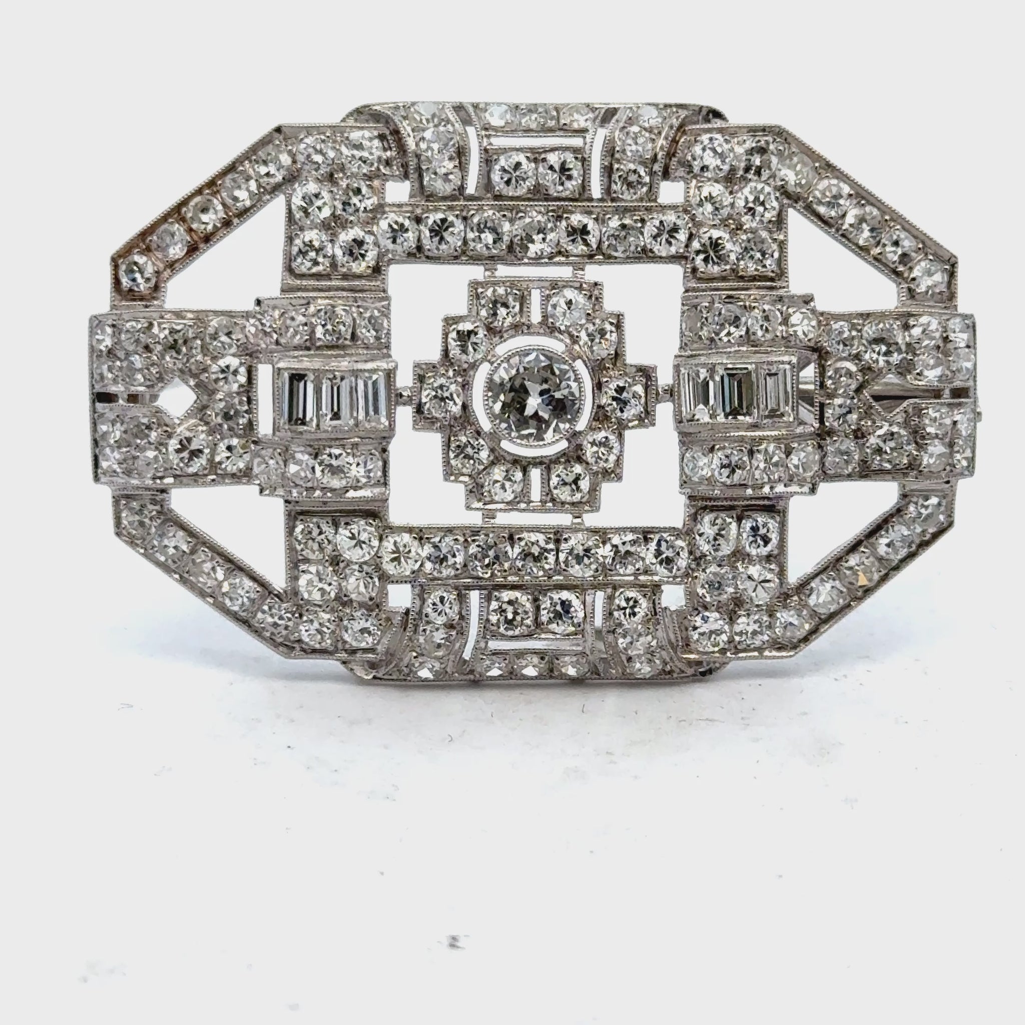 Art Deco Diamond Platinum Vintage Brooch Pin