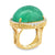 40-Carat Cabochon Emerald Diamond 18 Karat Yellow Gold Cocktail Statement Ring